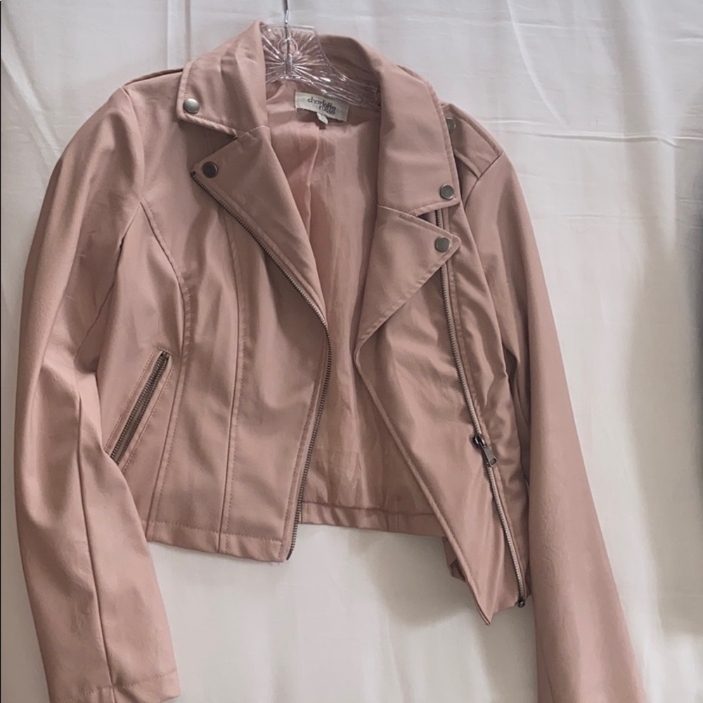 Soft pink leather jacket